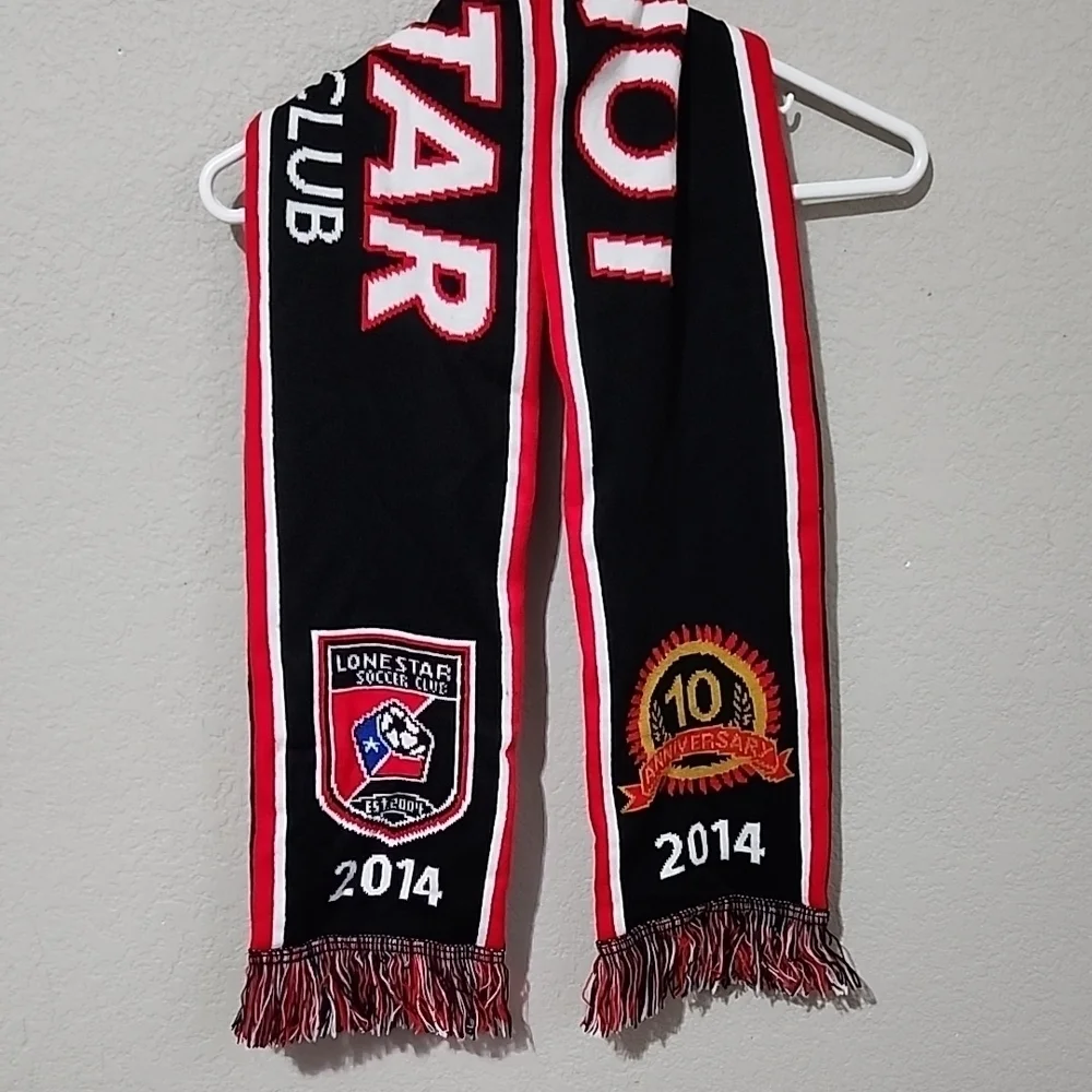 Lone Star Sovcer Club scarf mens 10 year anniversary 2014 vintage scarf